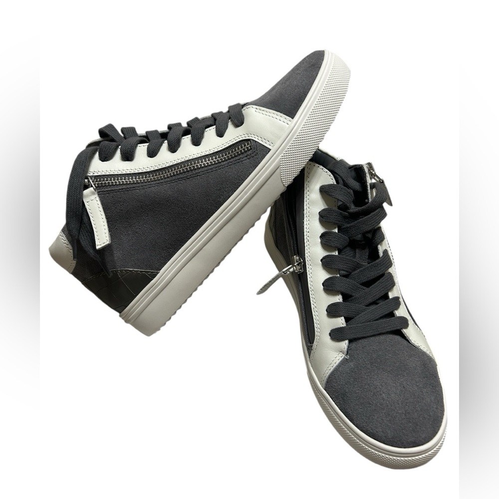 Blondo Gray and White High-Top Sneakers